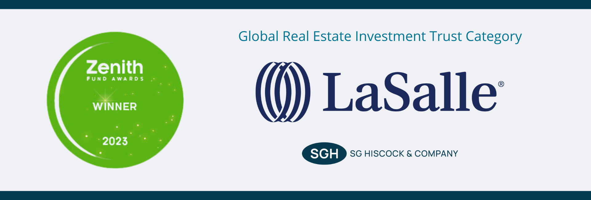 LaSalle wins 2023 Zenith Fund Award for the Global Real Estate Investment Trust category